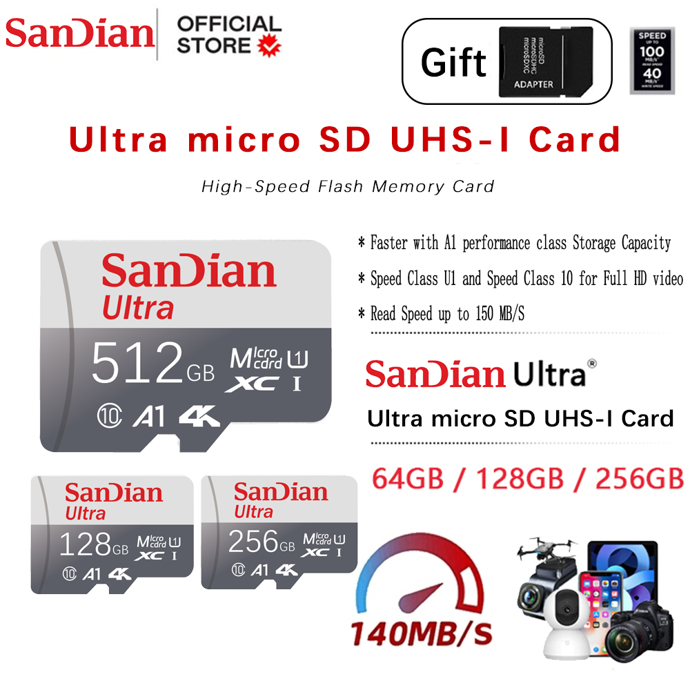 Drone Camera Waterproof - Cartão Micro TF SD de 128GB,
