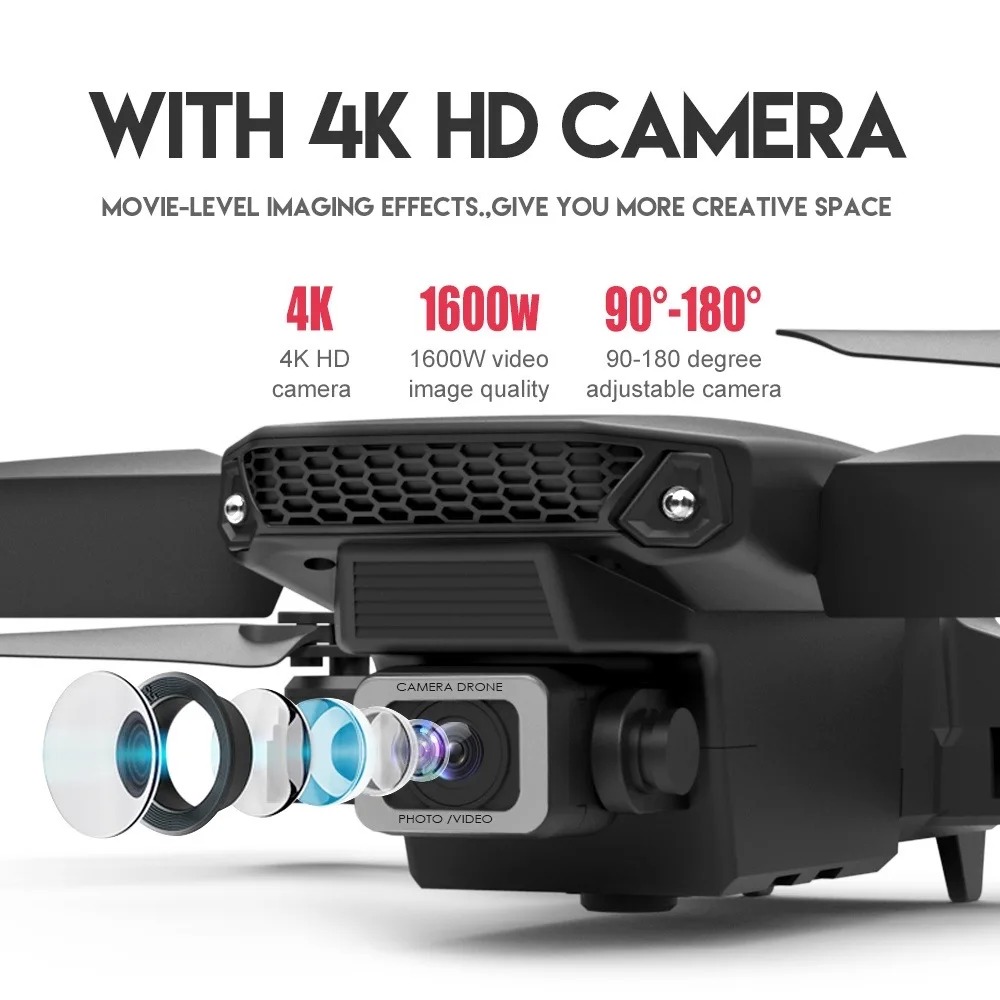 Drone RC Novo E88Pro 4K Profis - Drone Camera Wide Angle avaliação e preço
