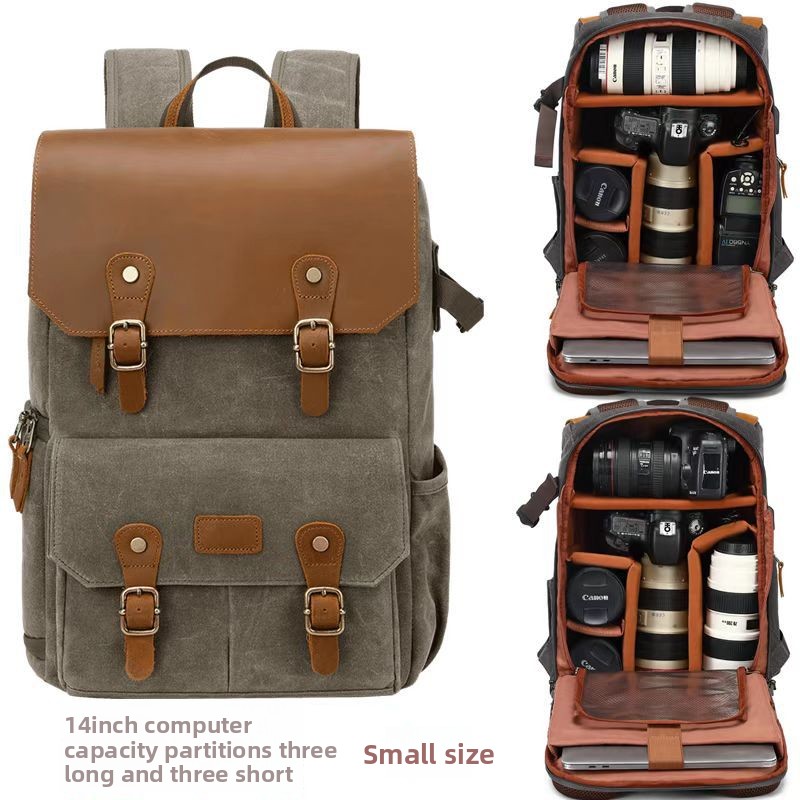 Mochila de lona retrô para via - Drone Camera Waterproof avaliação e preço
